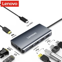 lenovo lx0808 usb c hub to multi usb 3 0 hdmi vga rj45 adapter dock for macbook pro air accessories type c port for laptop pc