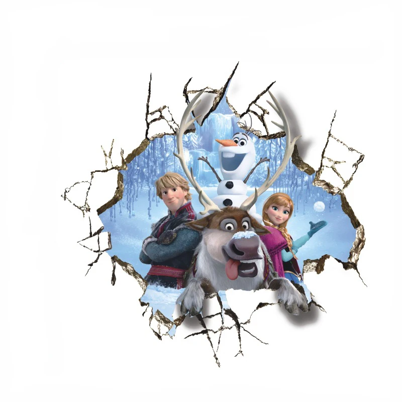 Disney Мультфильм Замороженные настенные наклейки для девочек аксессуары спальни