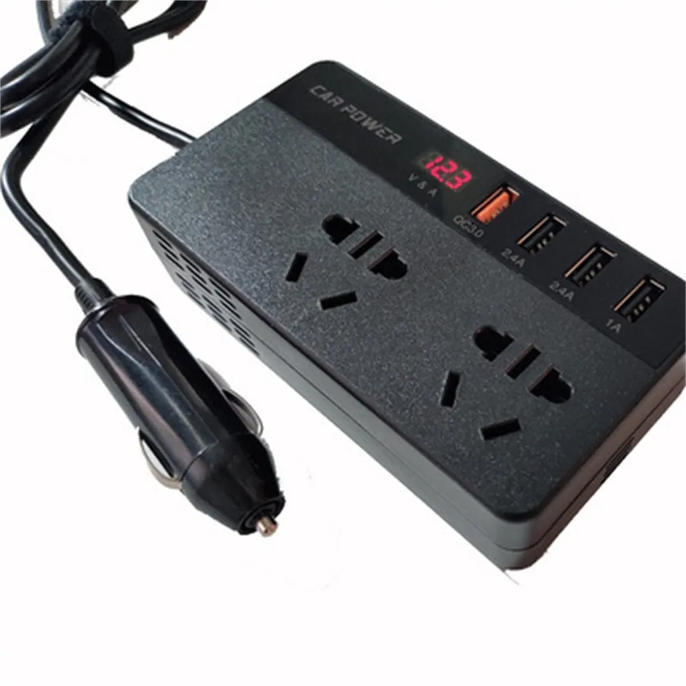 

Автомобильный прикуриватель 200 Вт 12 В до 220 В AC преобразователь адаптер QC3.0 USB зарядное устройство Быстрая зарядка автомобильные аксессуары