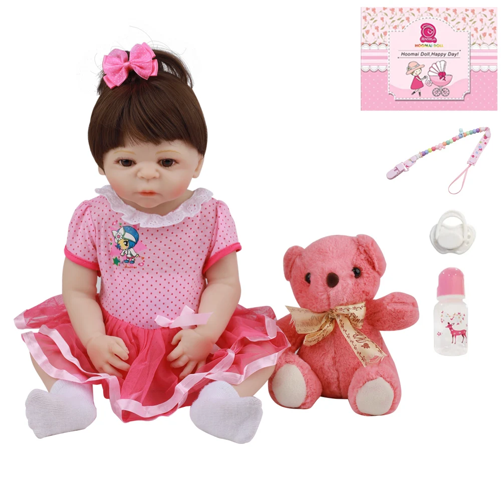 

18" 45CM New Design Reborn Baby Dolls Fashion Full Silicone Body Newborn Girl Babies Doll Toy Reborn Christmas Gifts Present