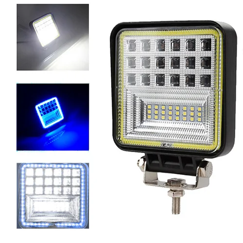 1PCS blue GZKAFOLEE 120 Вт 4x4 светодиодный световой бар точечный прожектор комбинированные внедорожные светодиодные фары для внедорожника грузовик трактор ATV 24 В светодиодный бар 12 в рабочий свет - Цвет: 1PCS blue