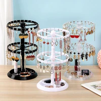 rotating earring display rack jewelry plastic organizer display stand rack home makeup table earrings necklace bracelet stand