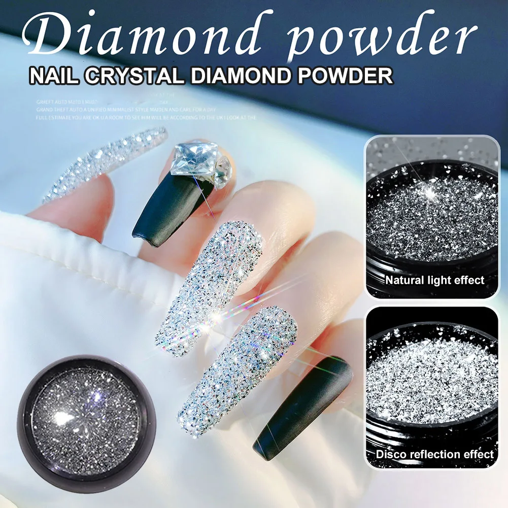 Nail Art Crystal Diamond Powder Long Lasting Glass Micro Drill Glitter Sequins Manicure Sparkling Broken | Красота и здоровье