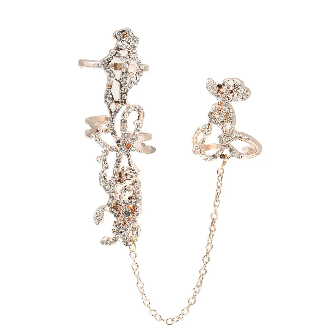 Горячая Распродажа кольцо с несколькими костяшками на палец листьями цветами и