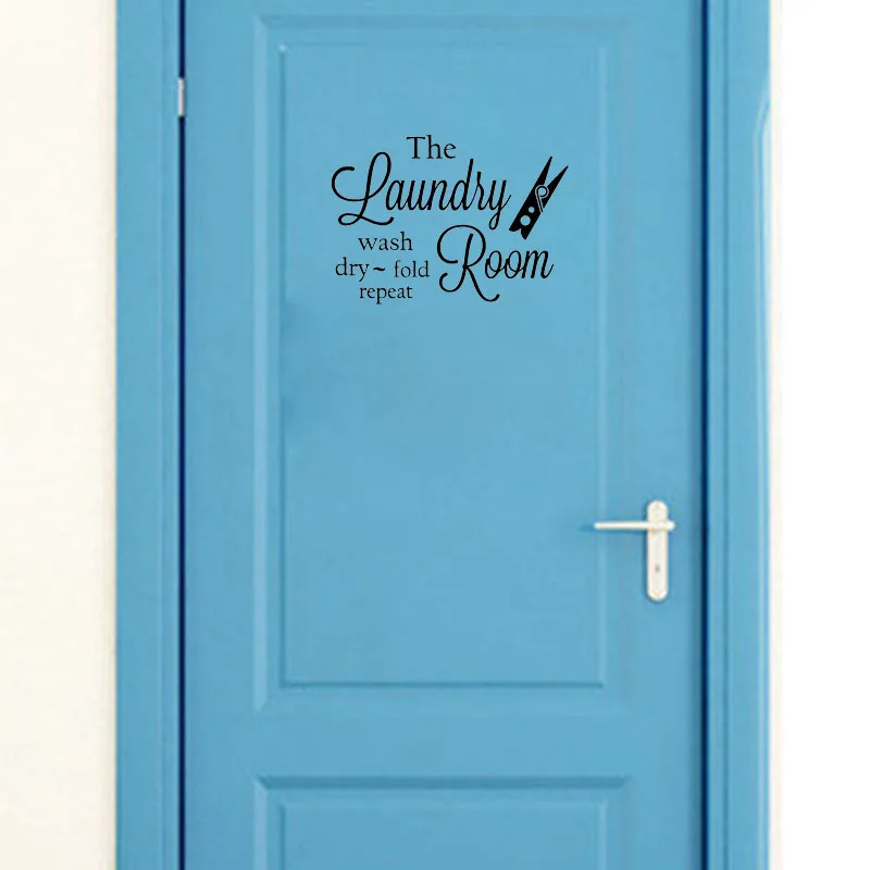 Художественный Прачечная виниловые наклейки на двери Водонепроницаемый