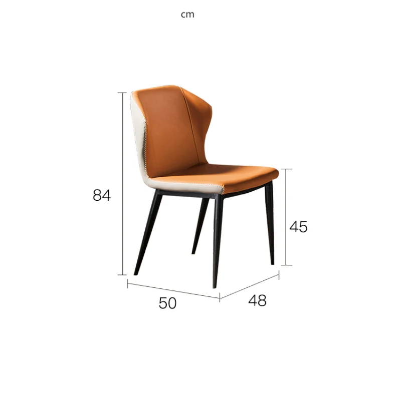 

Italian Dining Chairs Minimalist Carbon Steel Dining Chair Nordic Leather Kitchen Art Chair Designer Horn Backrest Dining Chair