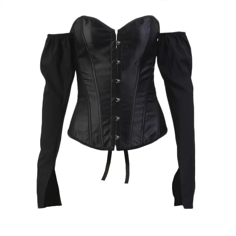 

Solid Color Slash-Neck Long Sleeves Fastener Criss-Cross Drawstring Backless Women Tops New Spring Sexy Clothes