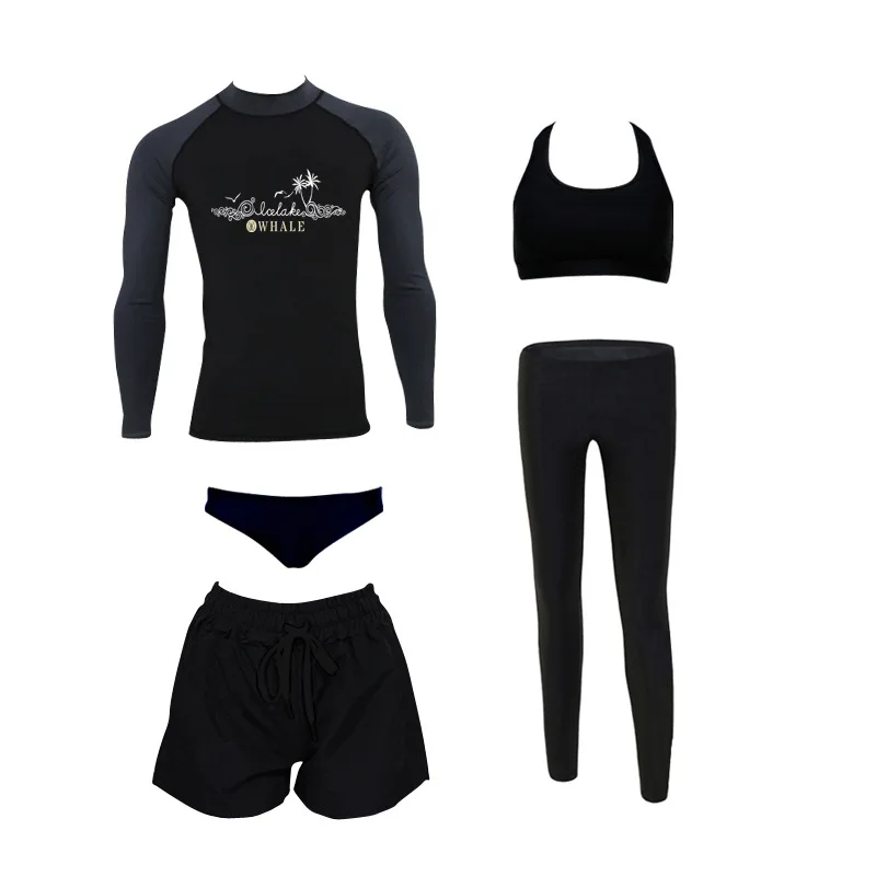 Размера плюс Женский комплект из 5 предметов с длинным рукавом защита от