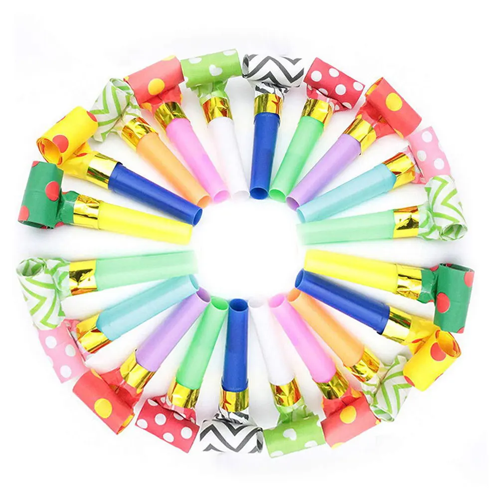 

10pcs/set Multicolor Party Blowouts Whistles Kids Birthday Party Favors Decoration Supplies Noice maker Toys Goody Bags Pinata