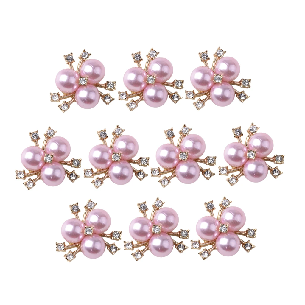 

Украшения для волос, стразы с кристаллами и жемчужинами, светло-розовые, 10 шт.