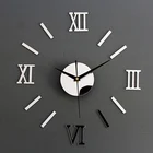 Современные настенные часы сделай сам в интерьере, римские часы, высококачественные 3D наклейки на стену, домашний зеркальный эффект, самоклеящиеся 3d-часы, наклейка на стену