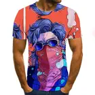 Мужская одежда, классная летняя футболка в стиле Харадзюку, с 3d принтом, с круглым вырезом, 2019, размера плюс