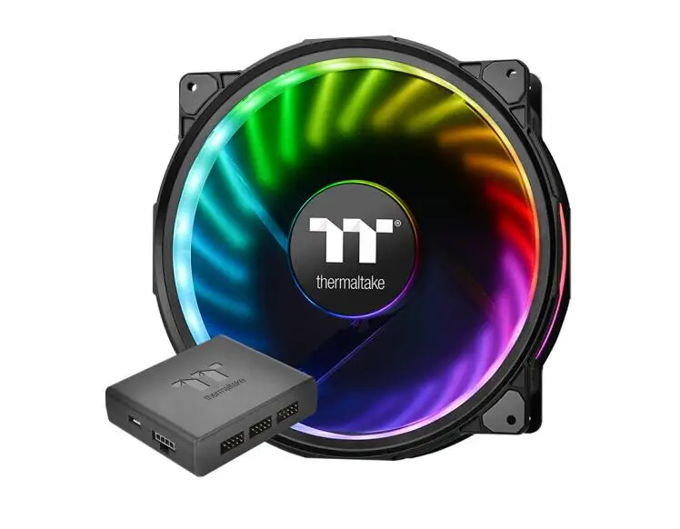 Thermaltake Riing Plus 20 светодиодный RGB шасси вентилятора(20 см вентилятор* 1/16,8 миллионов цветов/противоударный установка/светодиодный светильник руководство - Цвет лезвия: with Controller