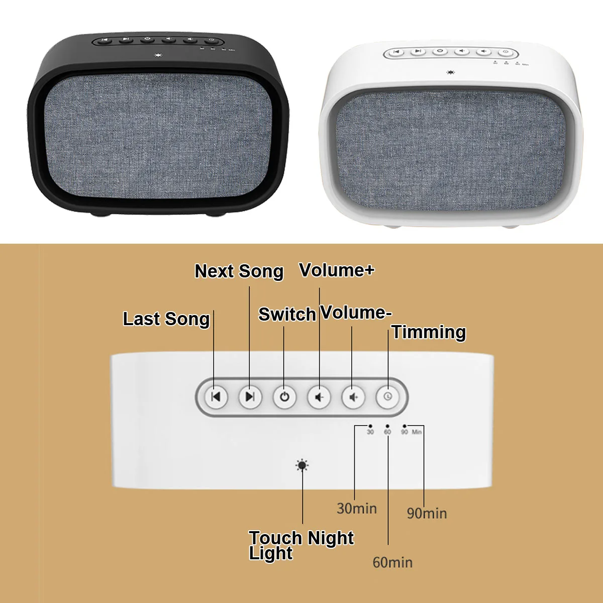 M&aacute;quina de sonido Natural para dormir, luz nocturna para oficina, canciones de cuna, ruido blanco, lluvia, Oc&eacute;ano, viaje para ni&ntilde;os, relajaci&oacute;n relajante-4