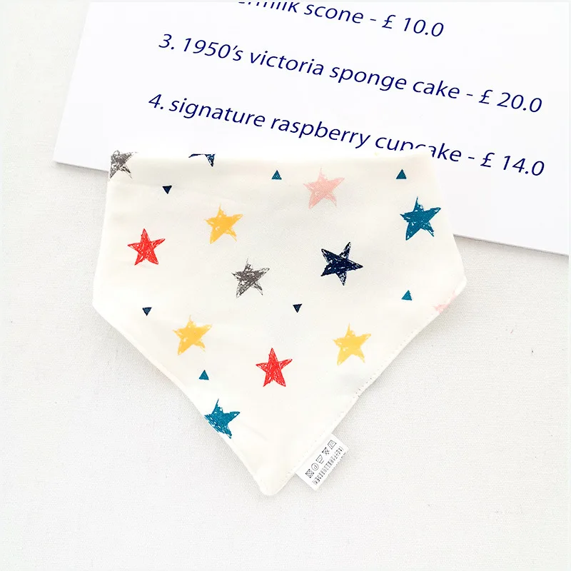 

INS Style Infant Toddlers Baby Triangle Bibs Cotton Scarf Burp Clothes Cute Cartoon Print Soft Children Saliva Towel Kids Acces