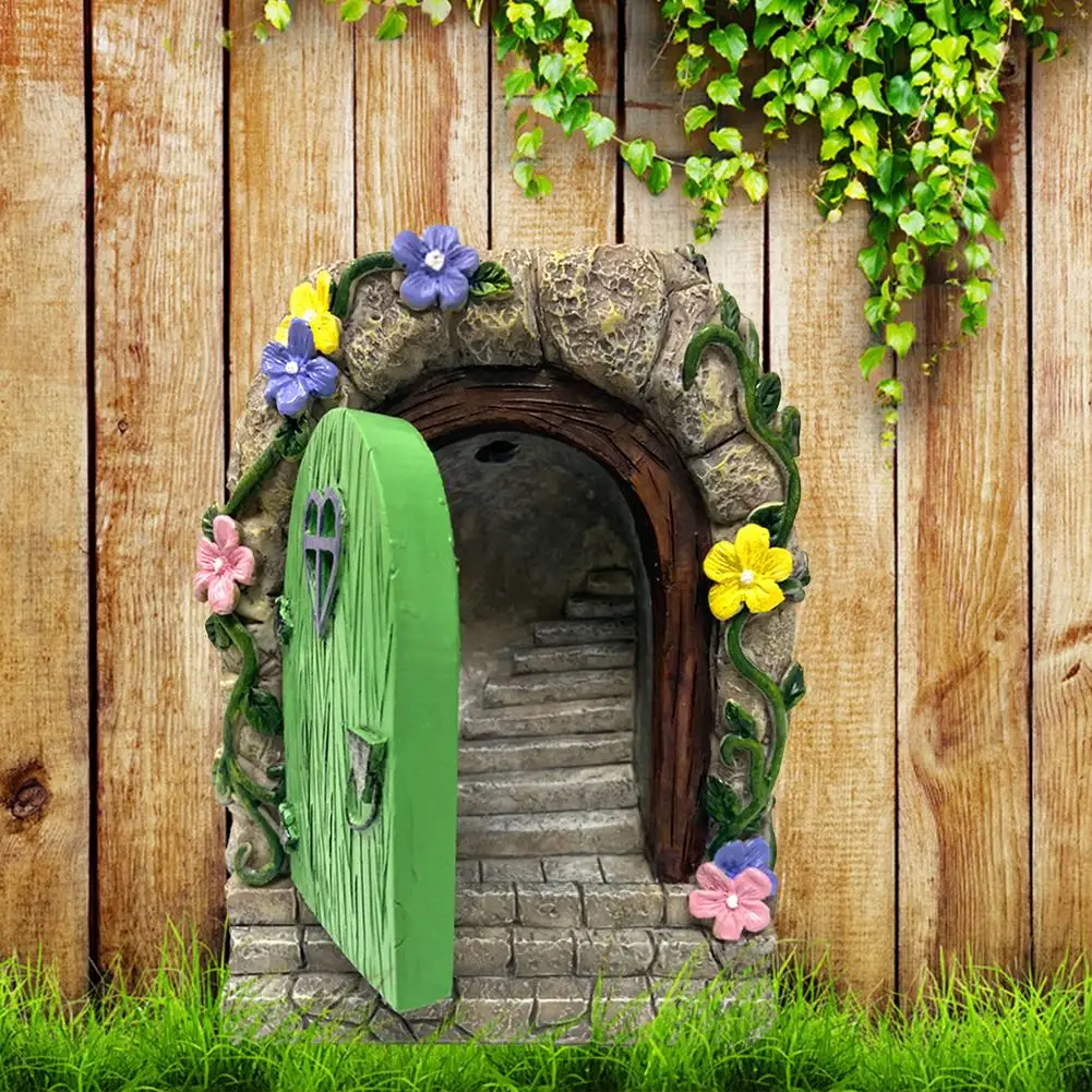 

Fairy Garden Statue Door Resin Fairy House With Ladder Home Statue Resin Door Garden Figurine For Outdoor Yard Garden Decoration