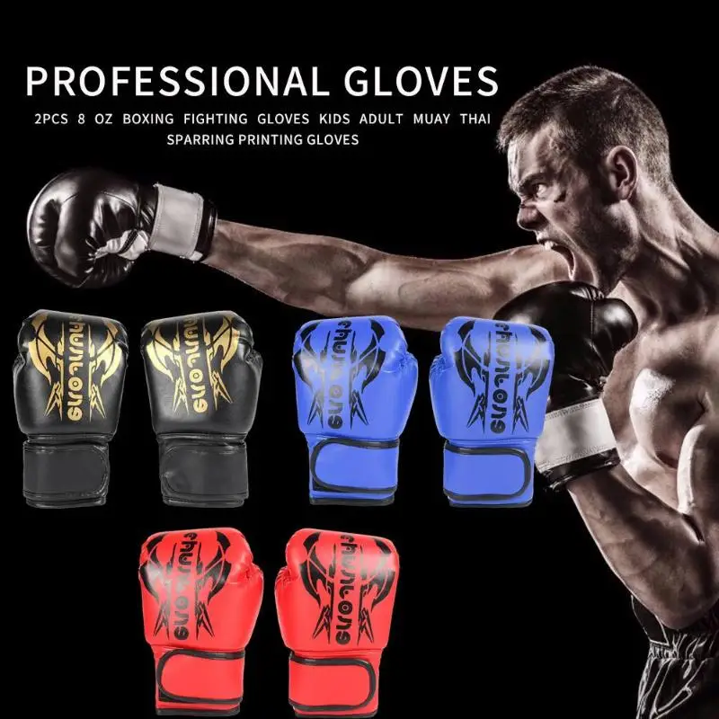 2 шт 8 унций печать боксерские тренировочные боевые перчатки дышащие детские Муай