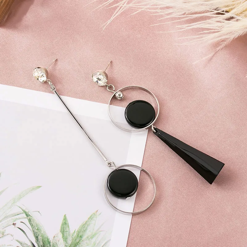 Product 3 POXAM винтажные массивные черные акриловые Висячие серьги для женщин модные ювелирные изделия корейский, геометрической формы золотые свисающие серьги с бриллиантами - Окраска металла: Product 3