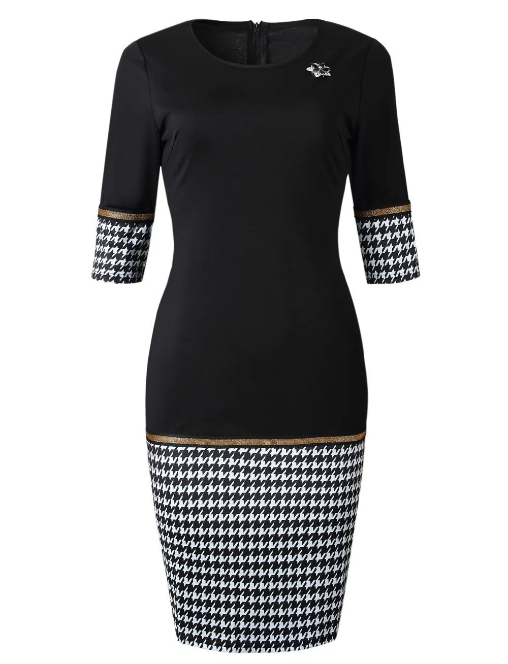 Модное платье с принтом, в клетку, женские сексуальные платья-футляр с круглым вырезом, весеннее повседневное облегающее Бандажное Клубное платье миди