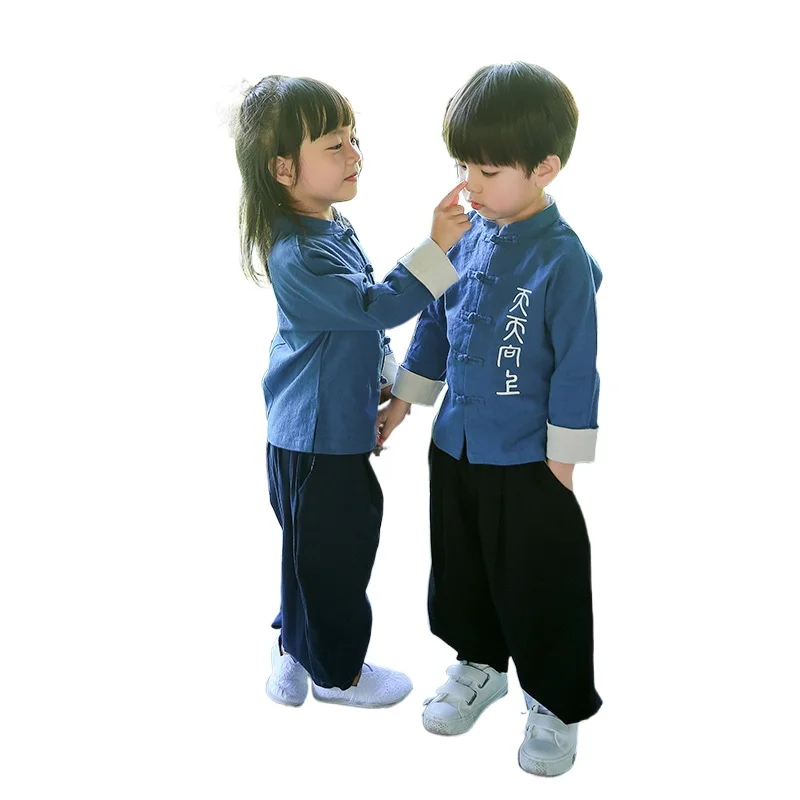 Детский ретро костюм Тан в китайском стиле комплект детской одежды для мальчиков