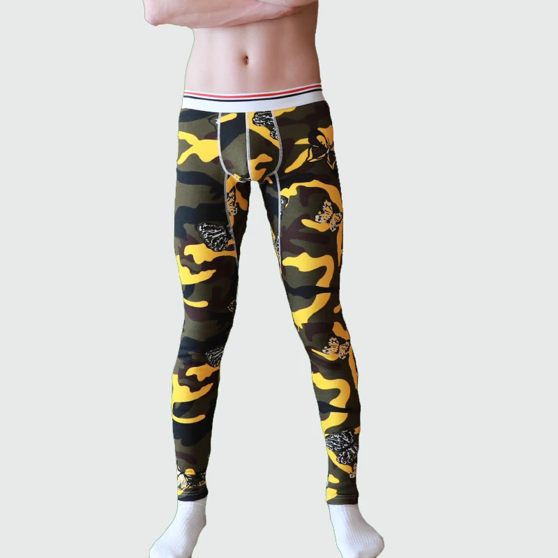 

AIIOU Men Winter Autumn Thermal Underwear Slim Long Johns Cotton Printed Leggings Comfortable Men Thermo Underwear Underpants