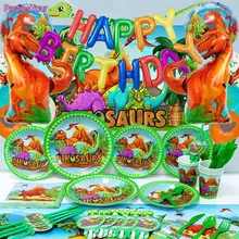 Dino Party - Boy Birthday Party Decoration Tableware, Dinosaur Balloons, Paper Straw, Party Decor, J