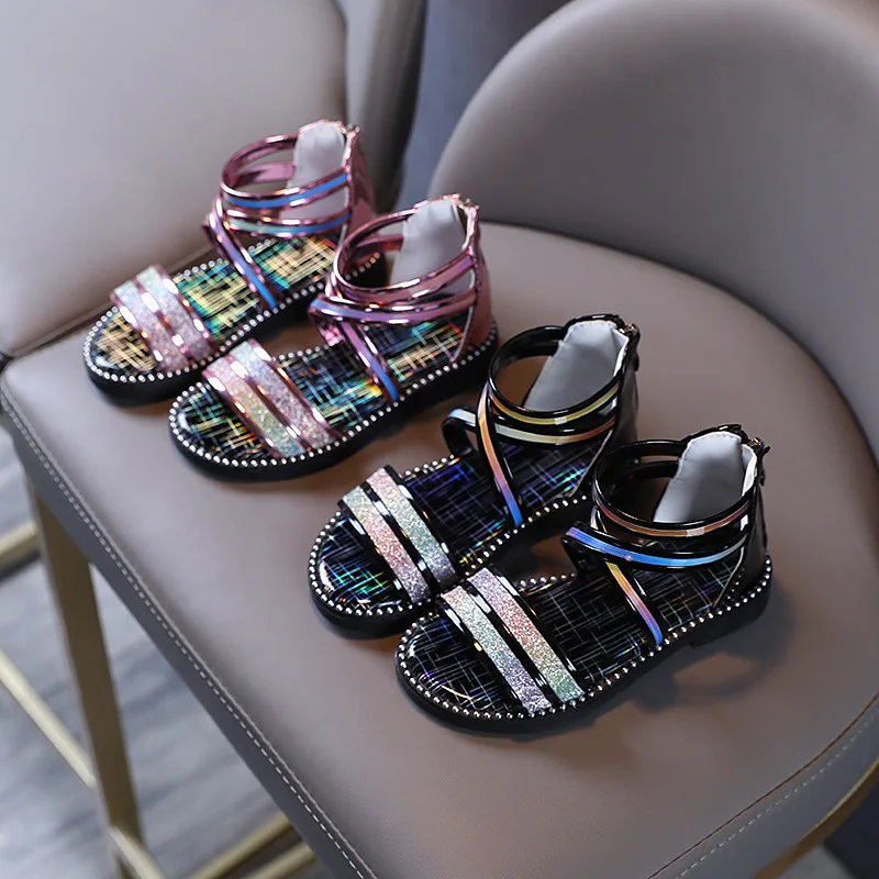 

CNFSNJ brand new children Summer High-top fashion Roman girls boots kids gladiator Bowknot hollow shoes high-quality 26-36