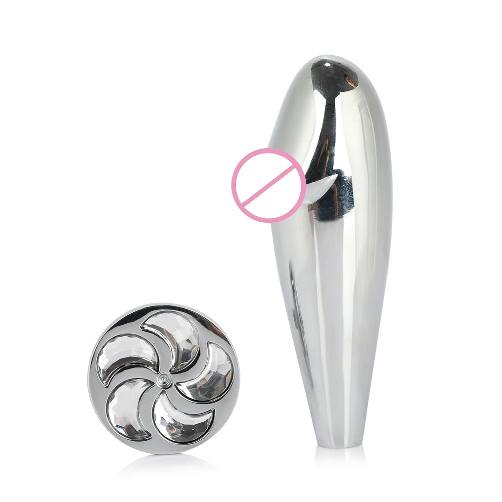 Металлический анальный фаллоимитатор с мини-вибратором мастурбатор для женщин