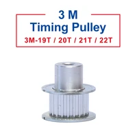 1 piece pulley 3m 19t20t21t22t slot width 11 mm pulley wheel rough hole 5 mm aluminum material for width 10mm 3m timing belt