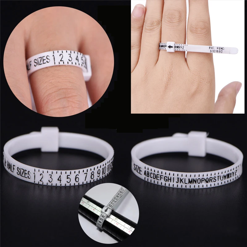 

High Quality Ring Sizer UK/US Official British/American Finger Measure Gauge Men And Womens Sizes A-Z Jewelry Accessory Measurer