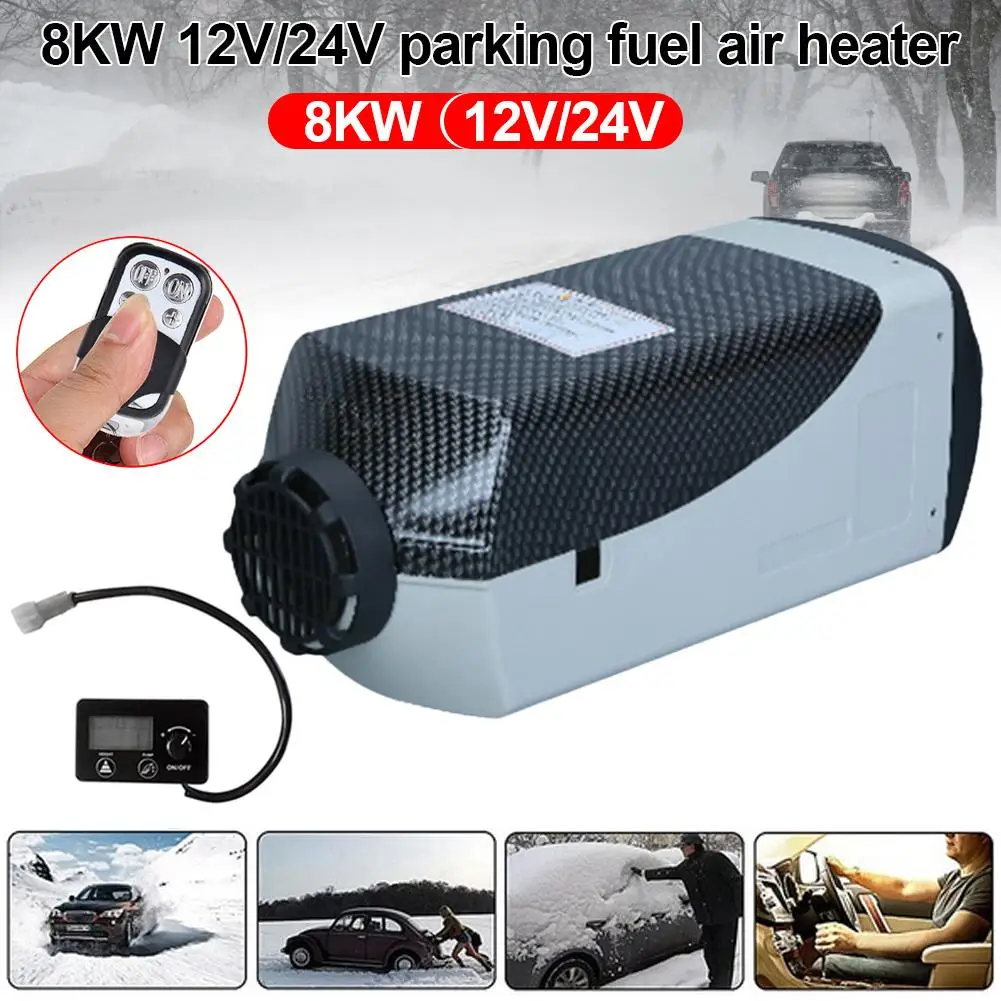 

8KW 12V 24V Diesel Heater LCD Display Car Heater Low Noise Parking Fuel Auxiliary Heater With Remote Control For RVs Webasto