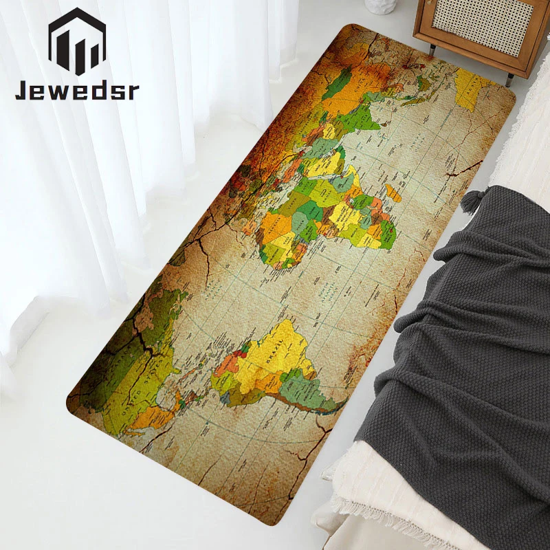 

World Map Bathroom Rug Carpet in the Living Room Mat Bath Mats Hallway Carpets Outdoor Doormat Home Entrance Door Kitchen Rugs