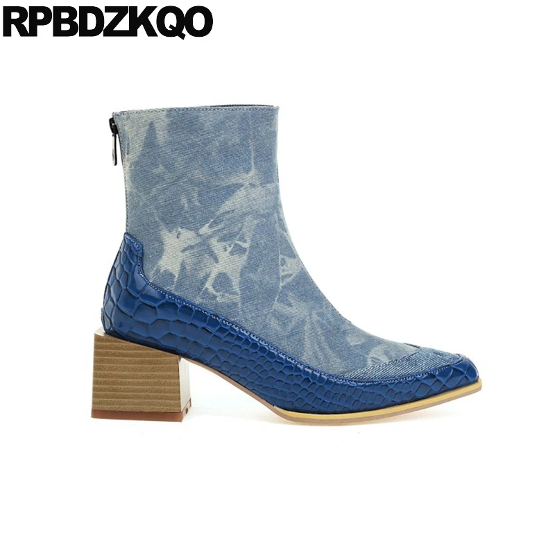 Женские джинсы со змеиным принтом красные водонепроницаемые туфли на высоком