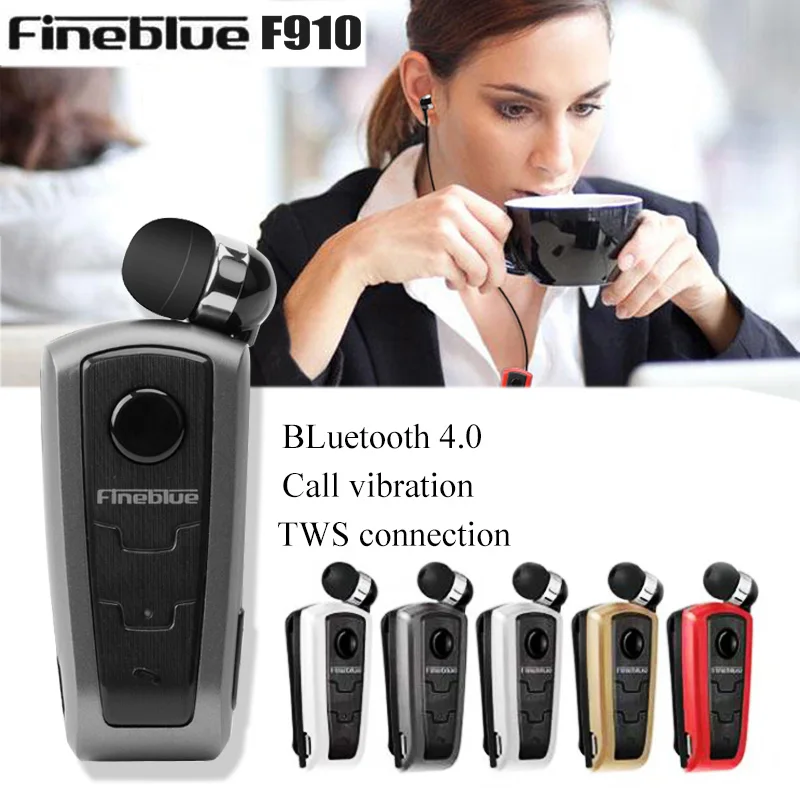 Оптовая продажа гарнитура F910 Fineblue Bluetooth V4.0 в ухо вибрационное оповещение износ