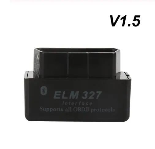 Диагностика автомобиля elm327 v1.5 OBD mini ELM327 V1.5 Bluetooth OBD2 V2.1 Авто сканер OBDII 2 автомобилей ELM 327 Тестер диагностический инструмент для Android для Windows symbian - Цвет: V1.5 BLACK