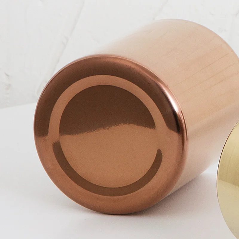 

Round Pen Holder Stainless Steel Vase Cosmetic Brush Container Desktop Decoration for Home School Office office desk