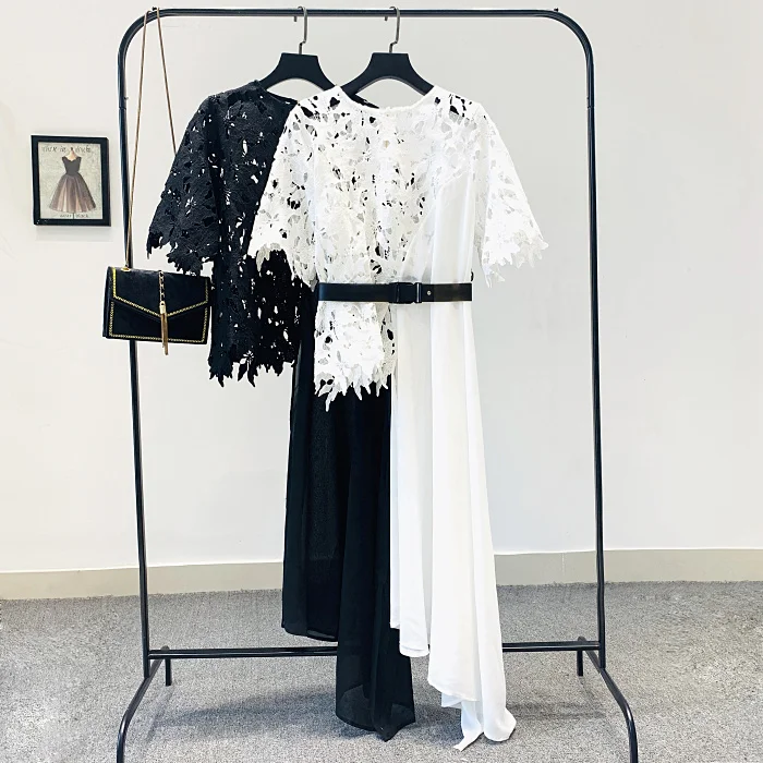 Женская Асимметричная шифоновая блузка праздничные пляжные топы с кружевом