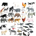 Игрушечная модель дикого животного, мини-кукла животное, Лев, тигр, утка, корова, птица, океан, ПВХ, 12 шт.