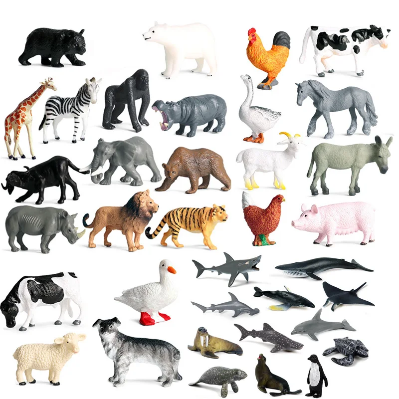 12 шт. имитация диких животных модель игрушки мини искусственная курица утка