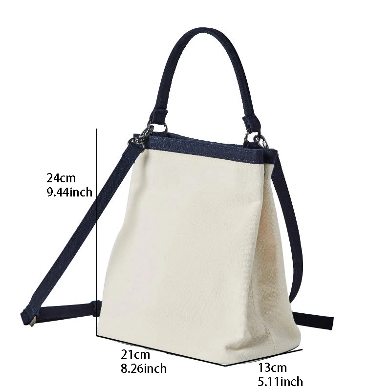 

Vintage Canvas Bucket Bag Female Casual Shoulder Crossbody Bags Small Portable Bag Girl Shopping Fashion Party Simple Handbags