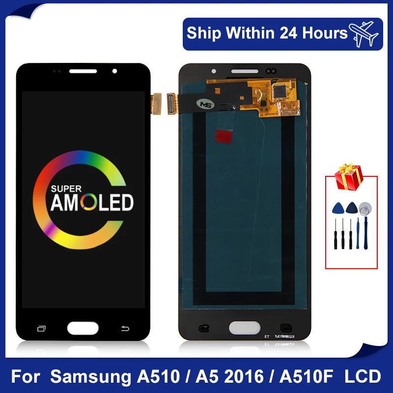 ЖК дисплей 5 0 дюйма Super AMOLED для Samsung Galaxy A510 A5 2016 дигитайзер сенсорный экран A510F A510M