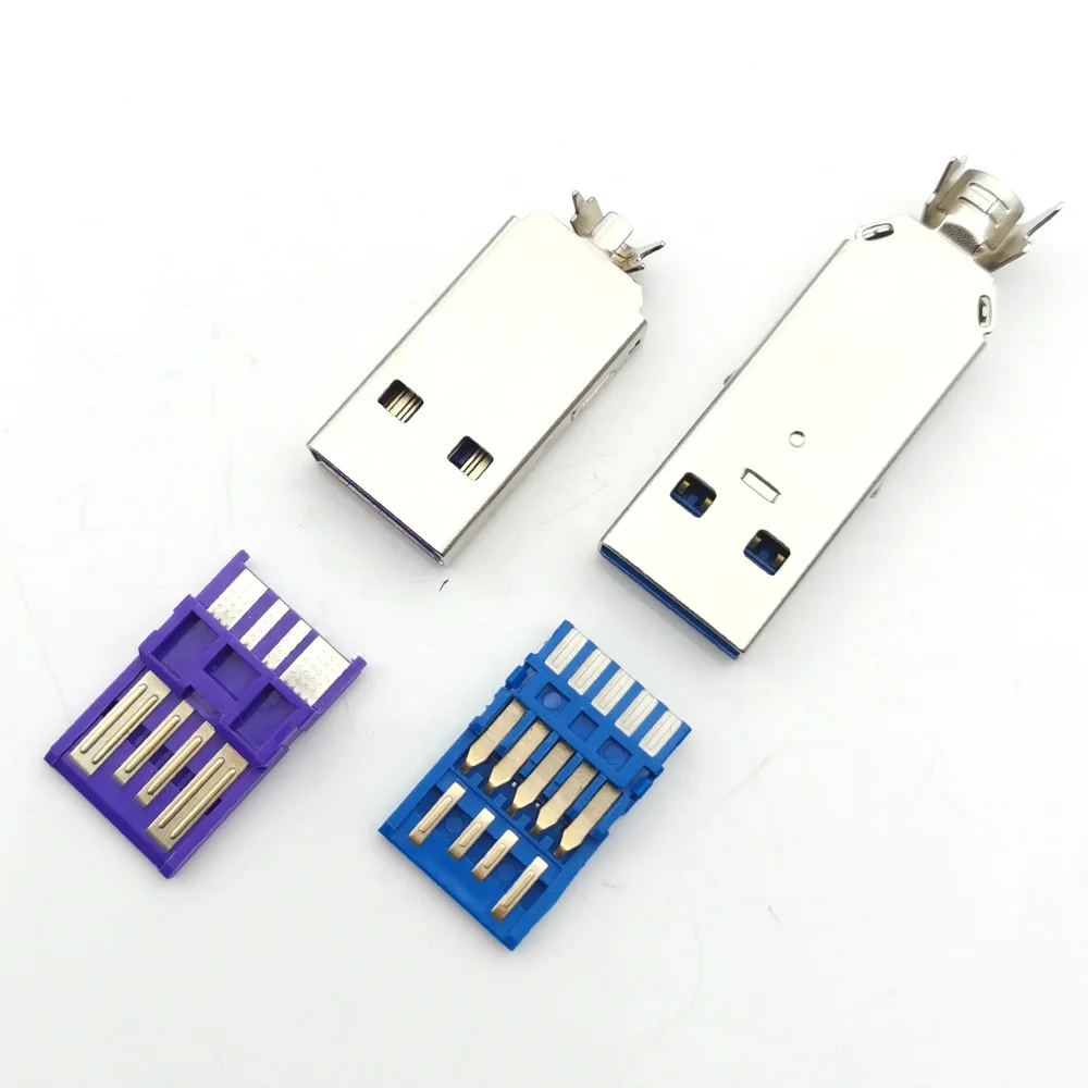 5-15 компл. Сварной проводной Соединитель с чехлом USB 2 0 разъем тип A 3 штекер 2A/5A