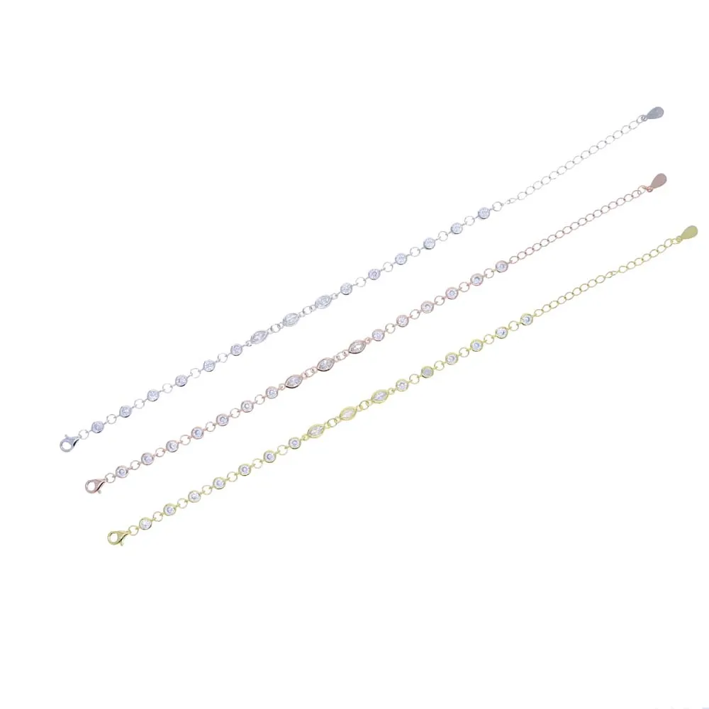 Женский браслет из серебра 925 пробы с фианитом 16 + 5 см | Украшения и аксессуары