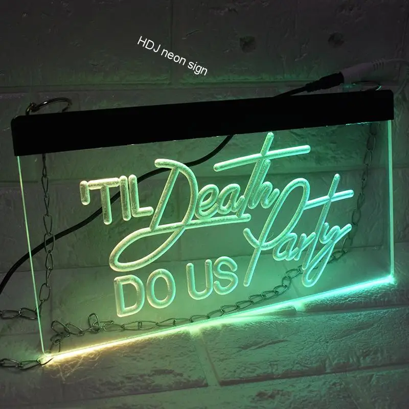 

LED Neon Sign Custom Studio Name Acrylic Plate Full Color Logo death do us Party Business Wall Sign With LED Lighting