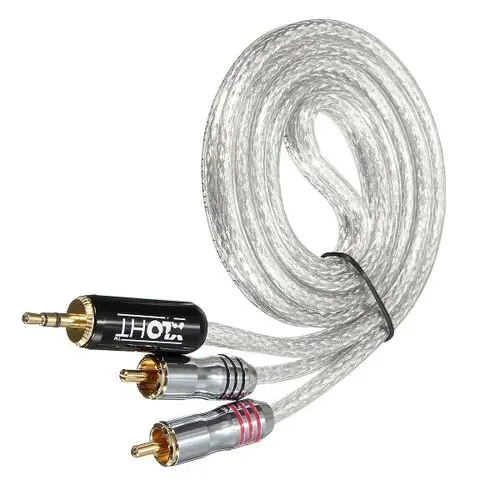 1 м плетеный кабель от 3 5 мм до 2 RCA AV Штекерный Аудио Видео AUX штекер Адаптер (Цвет: