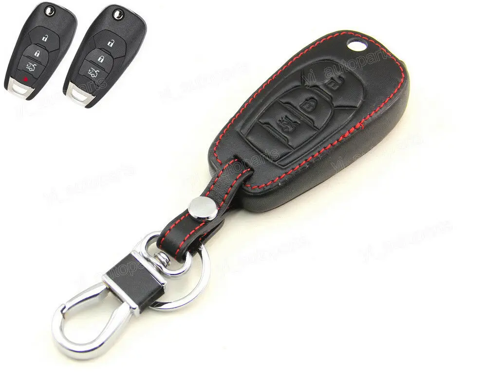 Кожаный чехол держатель для крышки подходит Chevrolet Chevy Cruze Remote Flip Key 3 4 кнопки LXP T004