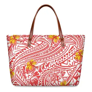 ELVISWORDS Luxury Women'S Bags Polynesian Flower Printing Totes Bags For Women 2020 New Handbags Lady Shoulder Bags Girl Handbag