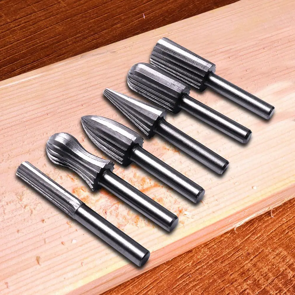 6 шт. мм хвостовик подшипника стали заусенцы файлы роторный файл резак гравировка