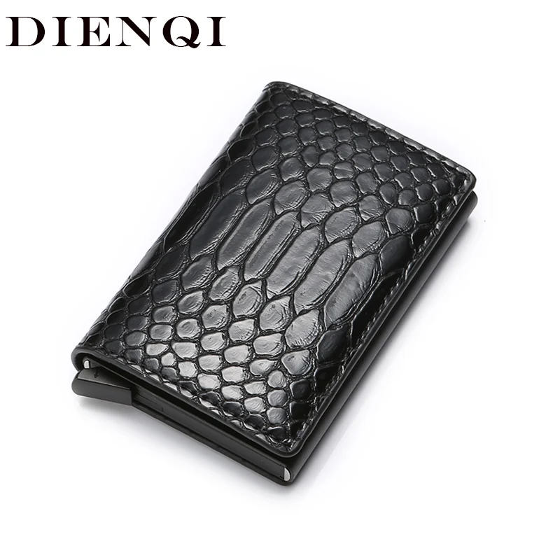 

DIENQI Rfid Smart Men Wallets Money Bag Magic Trifold Mini Slim Wallet Male Small Leather Wallet Thin Snake Purses Vallet Walet