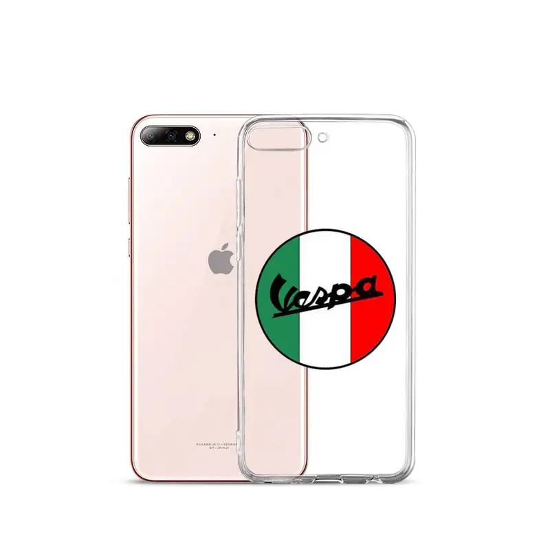 

Retro moto cute logo VESPA Phone Case Transparent for iPhone Samsung A S 11 12 6 7 8 9 10 20 Pro X XS Max XR Plus lite